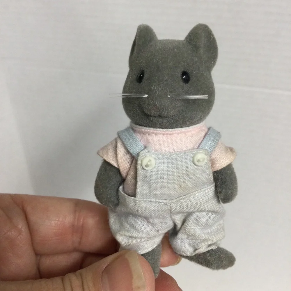 Sylvanian Families Calico Critters Vintage Thistlethorn Grey Mouse Dad & Mom